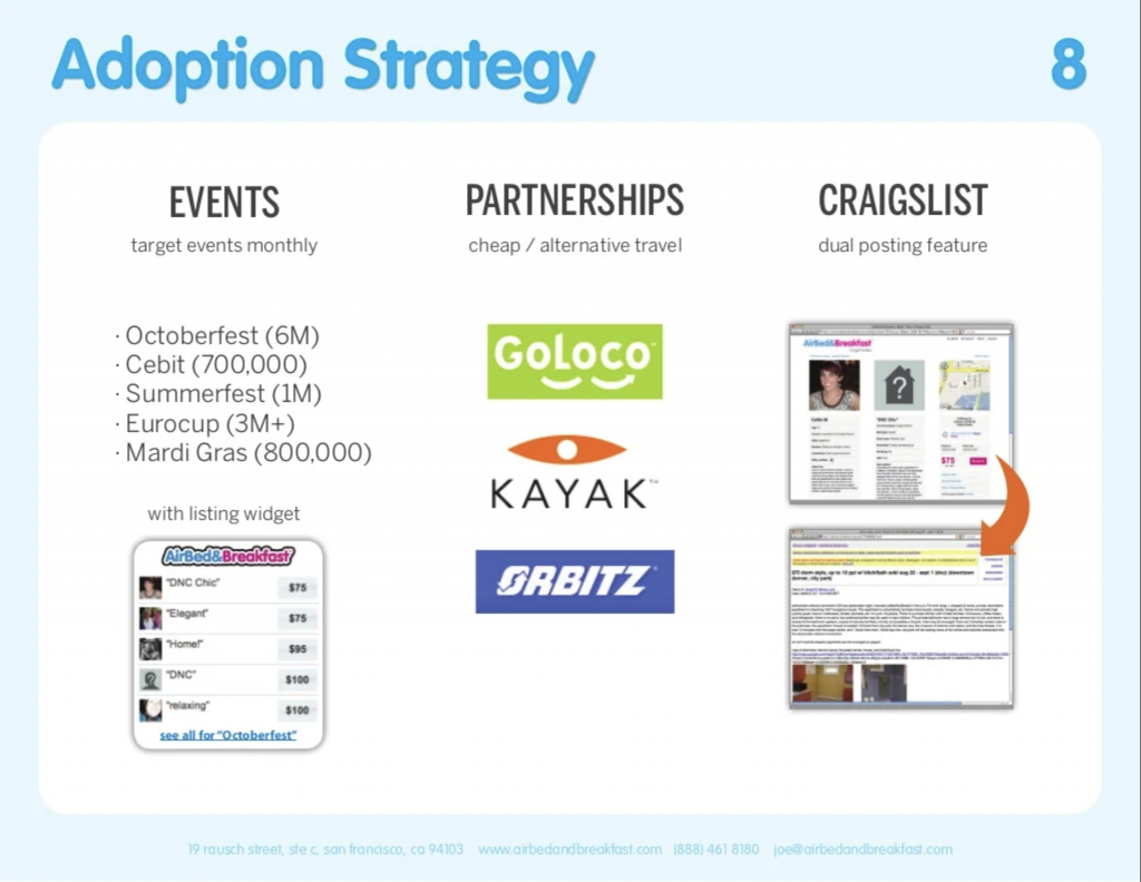 Airbnb pitch deck - Adoption Strategy