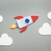 how to launch a startup - rocket in the clouds