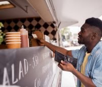 food truck business plan - man buying food