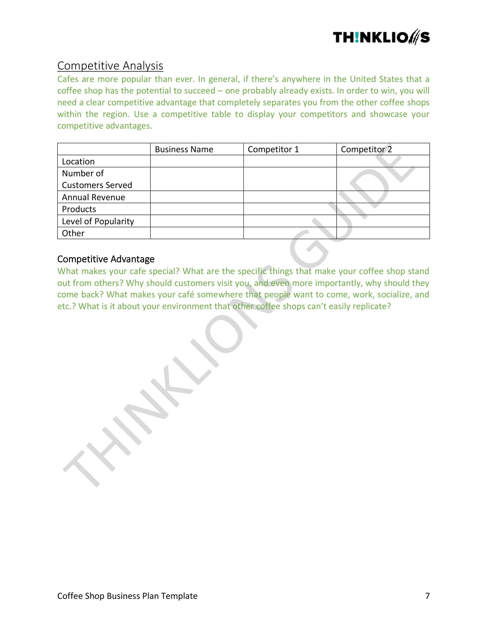 business plan - page 7