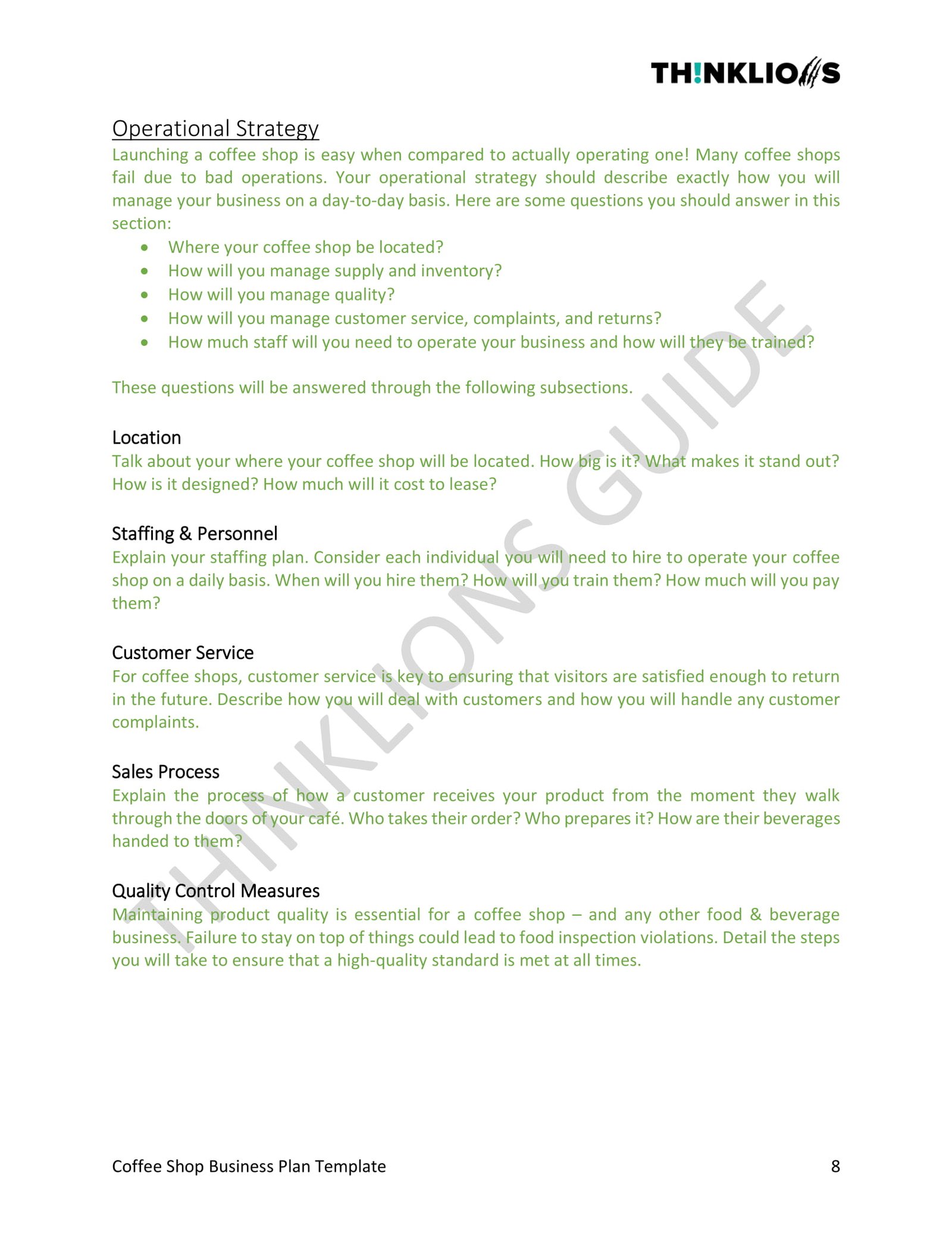 business plan - page 8