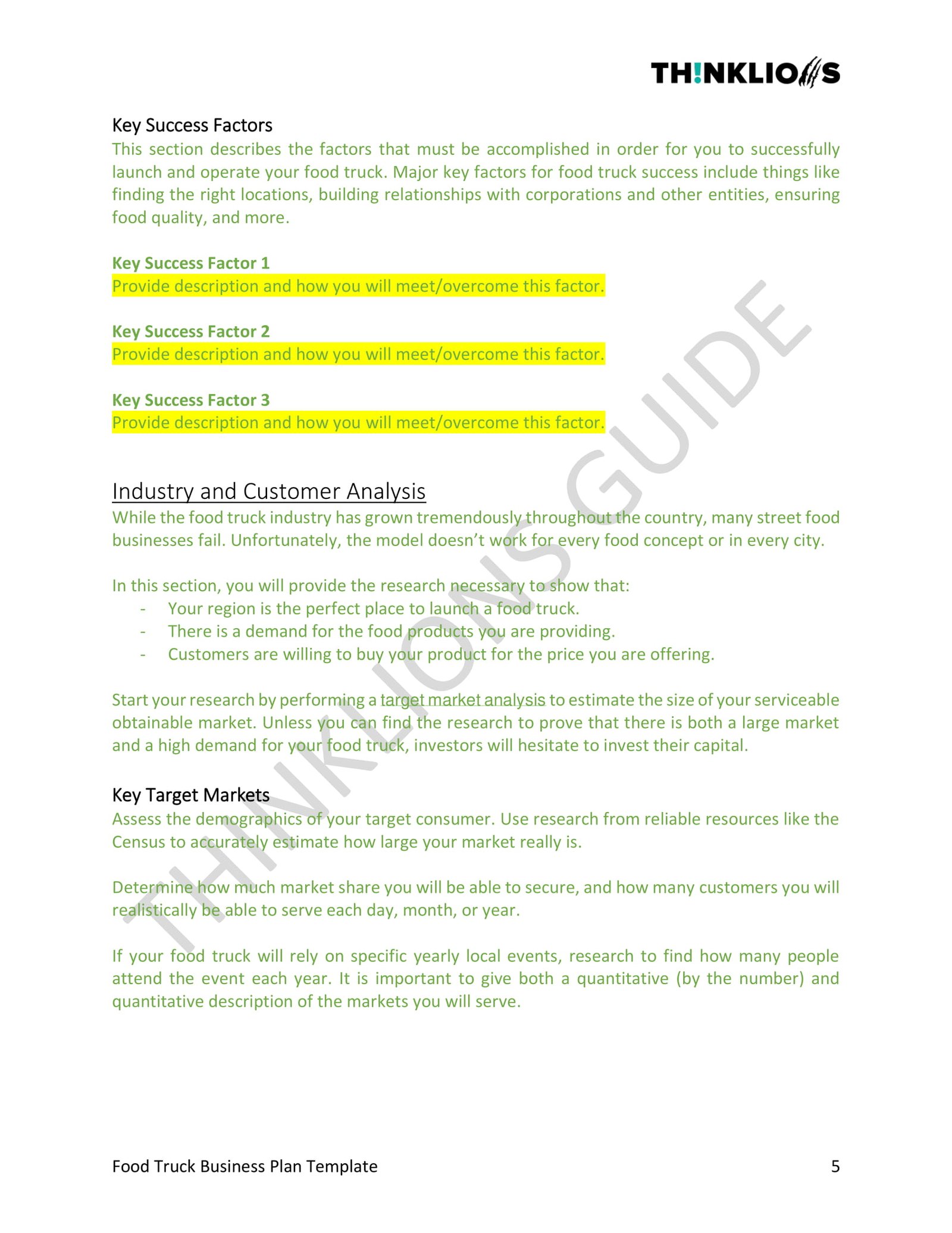 business plan - page 5