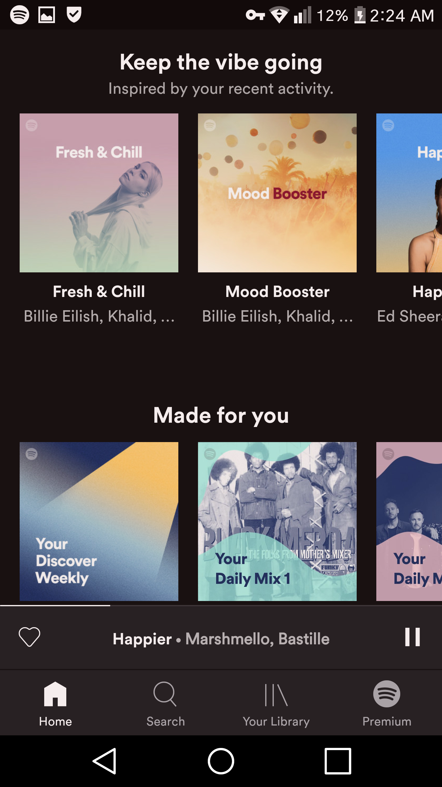 Spotify app design example