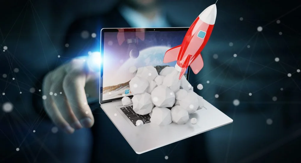 How to launch a tech startup - rocket launching from laptop